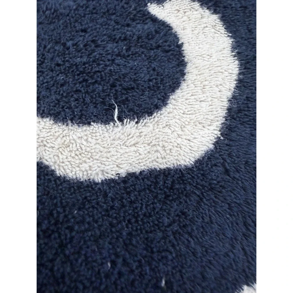 CHANEL Vintage 90's Blue Black White Check CC Logo Beach Towel Made in France